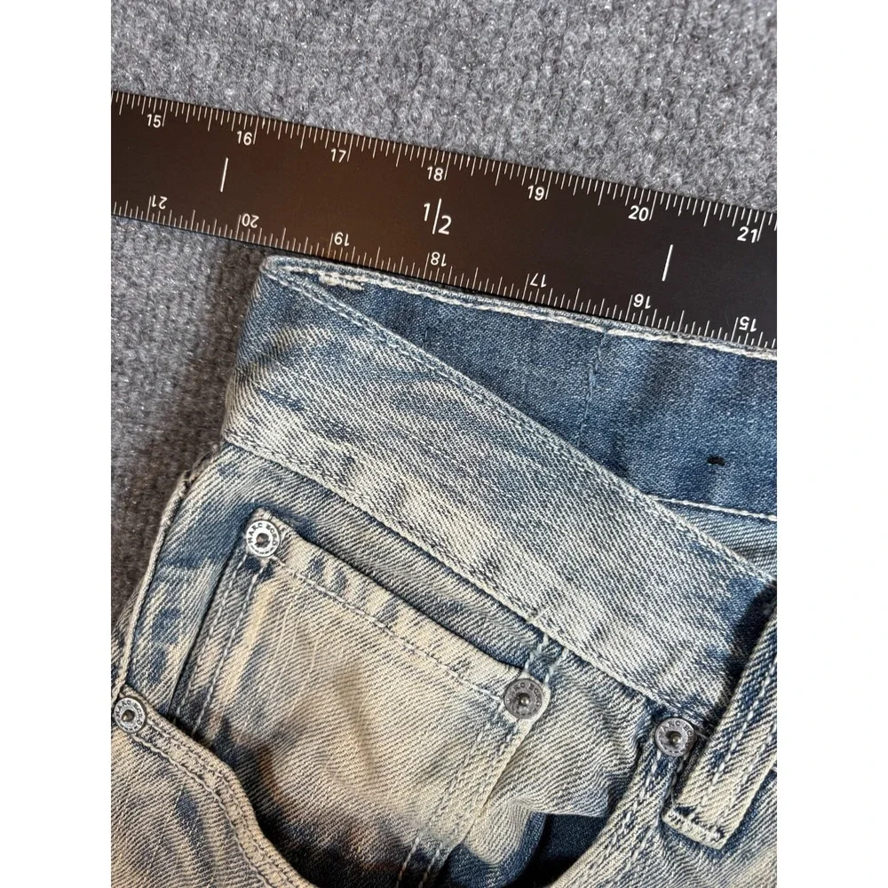 Marc Ecko DEADLY THREADS Jeans Men's 39X33 Straight Distressed Denim Cut and Sew
